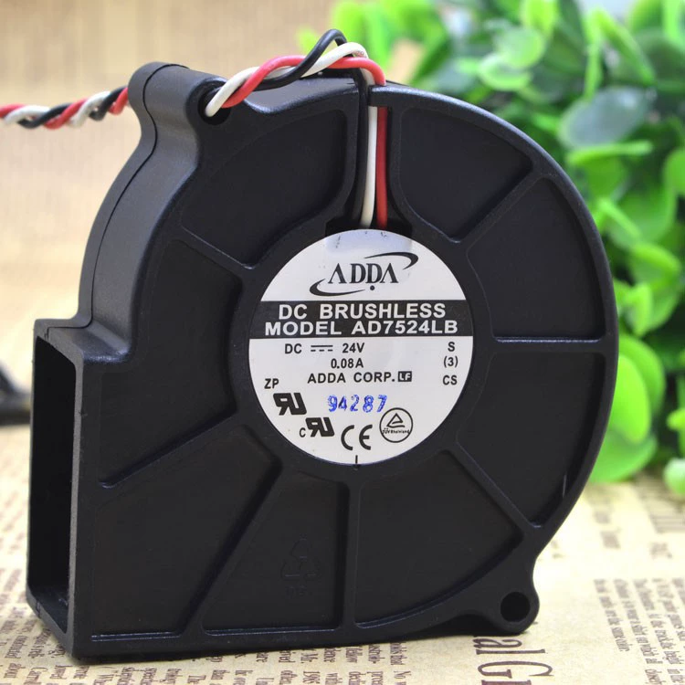 Taiwan ADDA/AD7524LB 24V 0.08A центробежный вентилятор 7см 7530 турбовентилятор