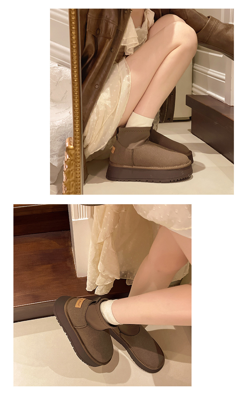 Scarpe da neve fredde del nord-est con suola spessa per le donne nell'inverno 2024, con pile aggiunto, impermeabili ispessite, antiscivolo e_voghion.com