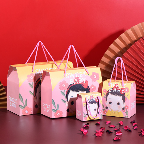 Baby baby full moon return gift sugar box housewarming birthday gift portable packaging box Children's Day wedding box