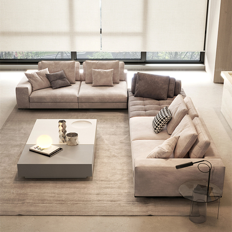 Italiano Lawrence tela sofá Internet celebridad minimalista diseñador salón grande y pequeño apartamento moderno sofá esquina combinación