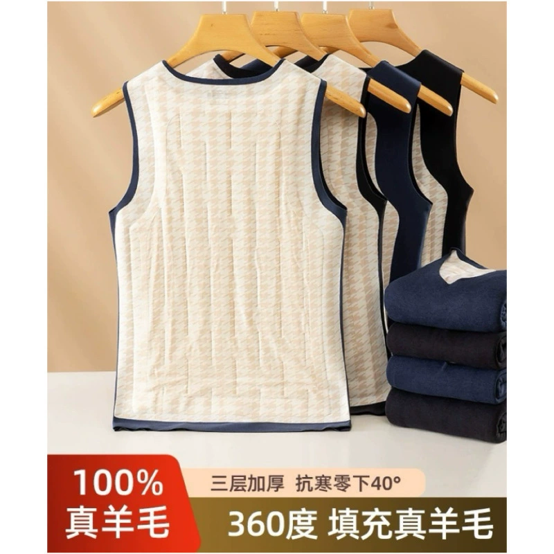 100% овечий шерстяной жилет для мужчин и женщин теплая и плюшевая толстая и бесшовная шлифовальная пластырь