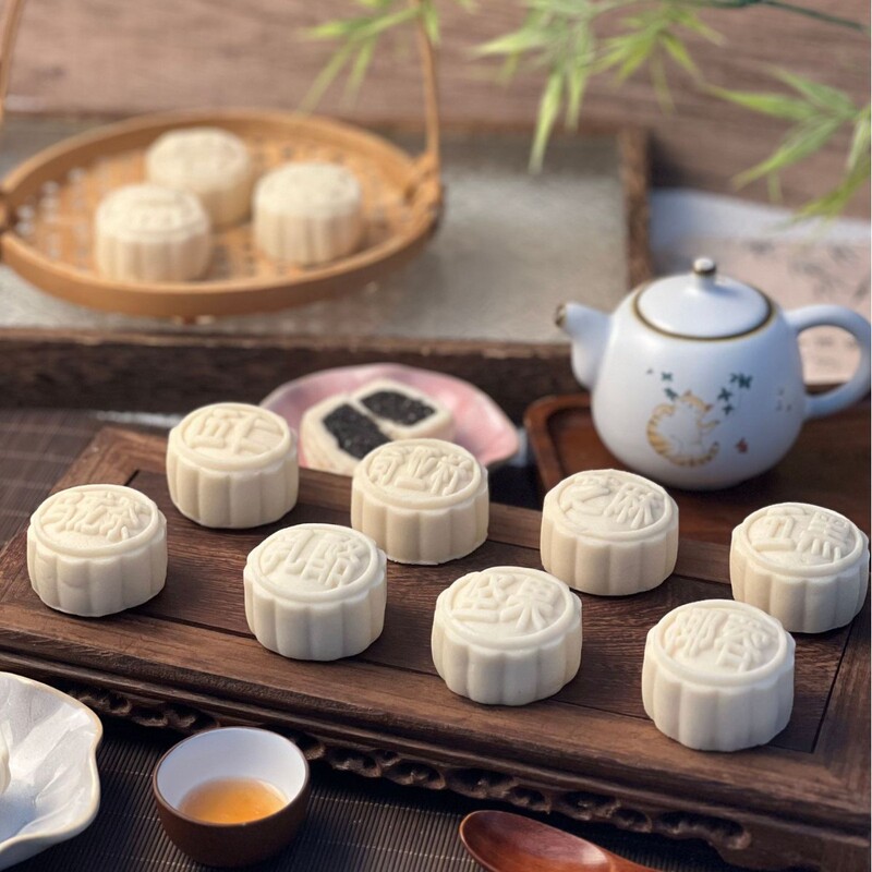南宋雪月米月饼中秋月饼五仁黑芝麻多口味纯白皮米月饼厂家批发|undefined