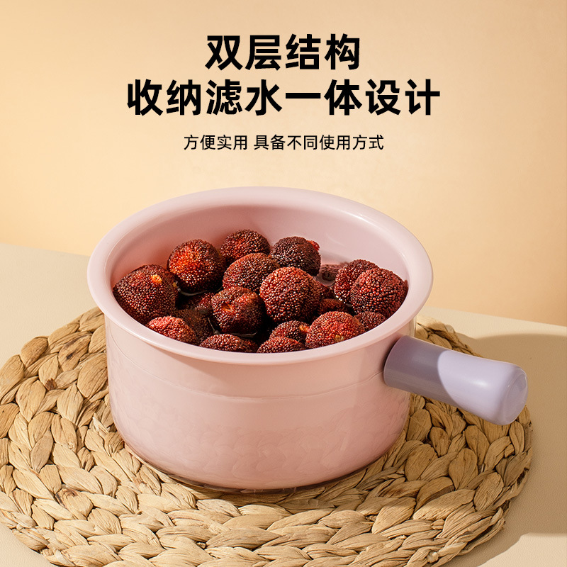 Cuchara de agua, lavabo de verduras, canasta de drenaje de doble capa, fregadero de cocina, canasta de filtro de residuos de alimentos separada, canasta de filtro de limpieza de frutas
