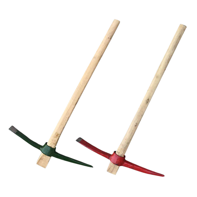 十字镐木柄铁镐带把钢镐锻打消防镐防汛应急救援尖扁锰合金高碳钢