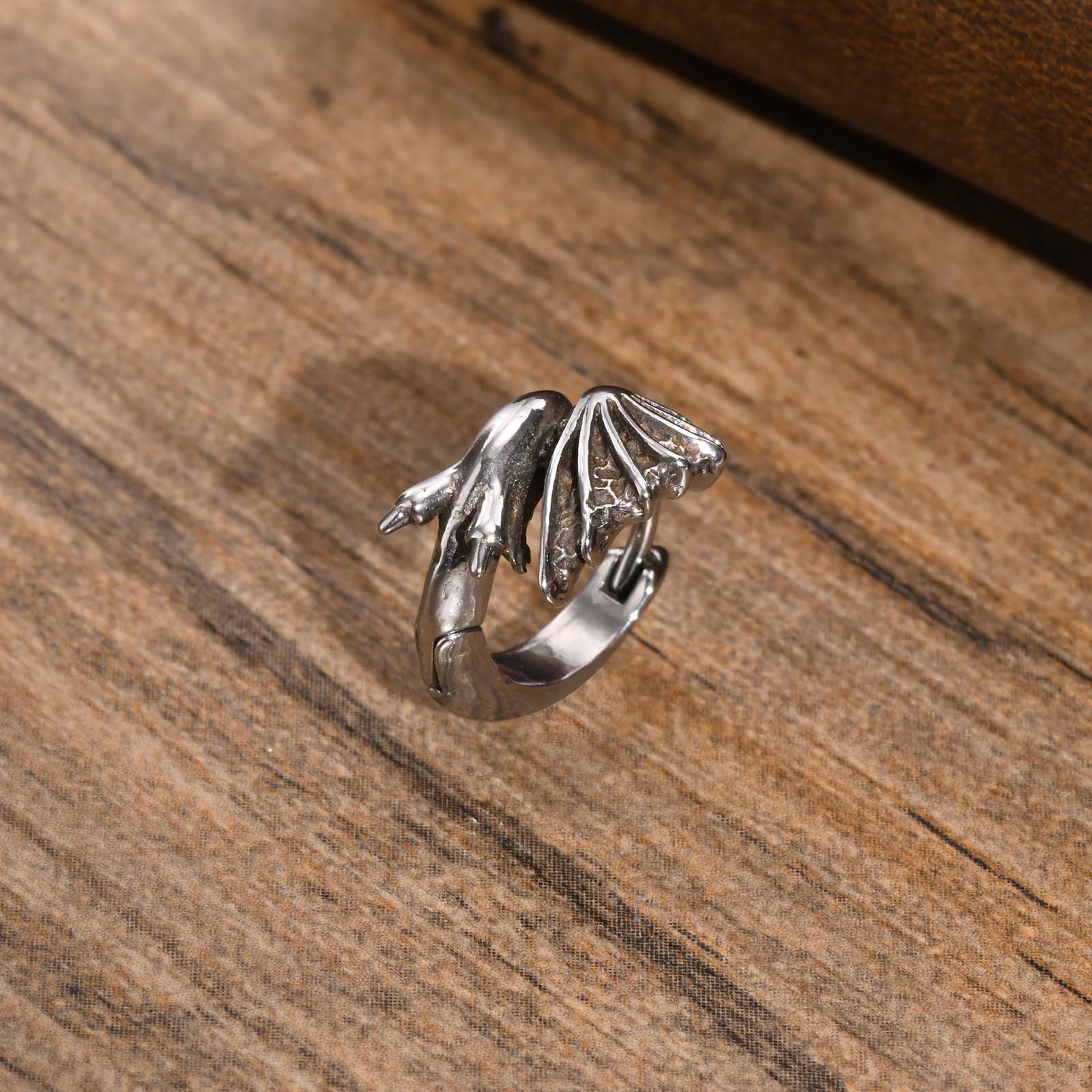 Title 5, Heren roestvrijstalen oorbellen met vliegende d...