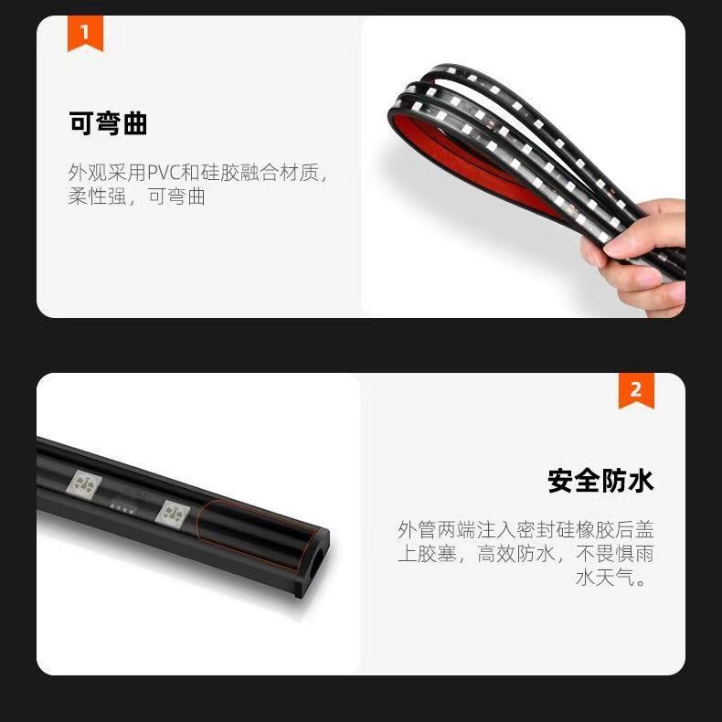 24V トラック改造雰囲気ライトカラフルな流水マーキー中間ネットストリーマーライトサンバイザー装飾ライトストリップ|undefined