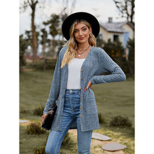 T 17239 Fleece Ribbed Long Cardigan ĥë�������俪��