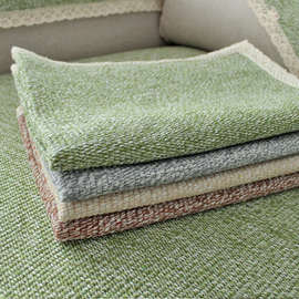 8N简约现代纯色沙发垫四季通用盖巾靠背扶手组合沙发巾棉线坐垫盖