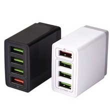 现货4USB旅充33W英规过认证四口充电器多接口美规欧规PC防火
