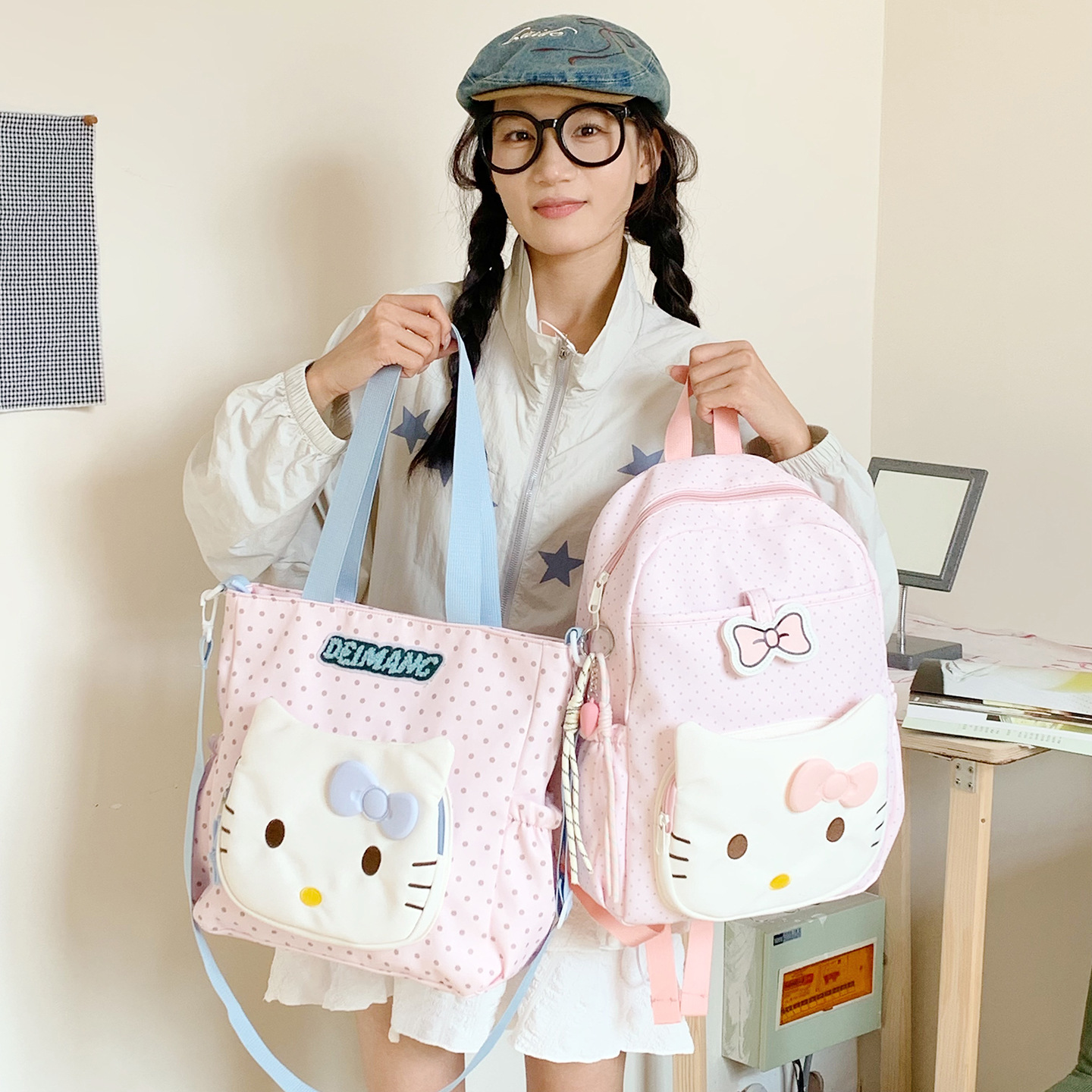 Foreign Trade Japanese-Style Cartoon Kt Cat Backpack New Children's Backpack Cute and High-Value Elementary School Student Schoolbag
