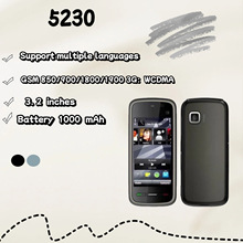 跨境手机  5230 3G联通直板非智能手机触屏老人学生按键手机