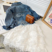 女童春装2025新品儿童中大童时尚百搭蝴蝶结牛仔外套中大童童装