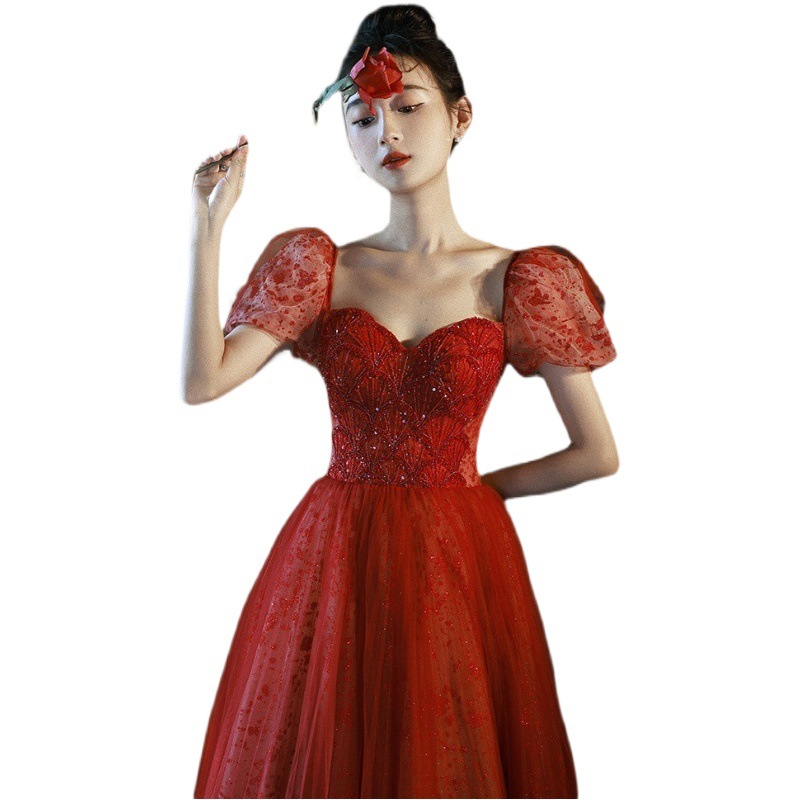 Vestido de novia estilo 2026, vestido de compromiso para mujer, vestido de noche elegante informal de verano para banquete.
