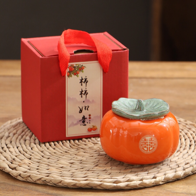 Wedding decor everything goes well persimmon creative candy box tea can company moving new home wedding favor gift