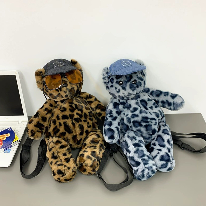Cross-Border 2026 New Autumn and Winter Leopard Print Teddy Bear Backpack Cute Backpack Hot Girl Style Plush Doll Bag Cross-Border 2026 New Autumn and Winter Leopard Print Teddy Bear Backpack Cute Backpack Hot Girl Style Plush Doll Bag