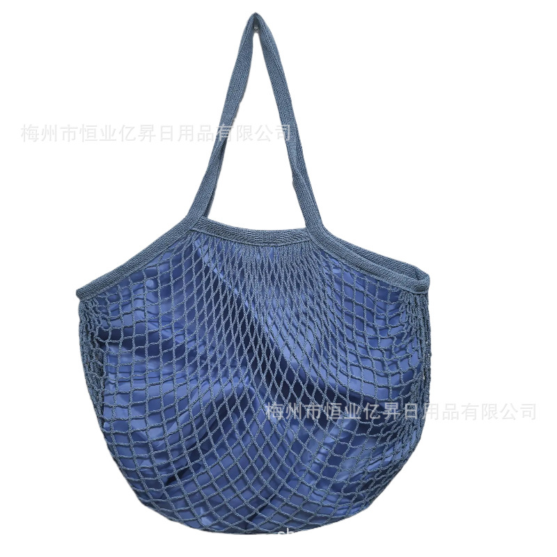 Bolsa de malla de algodón portátil al por mayor Bolsa de compras Supermercado Bolsa de malla de verduras y frutas Bolsa de compras Bolsa tejida hueca