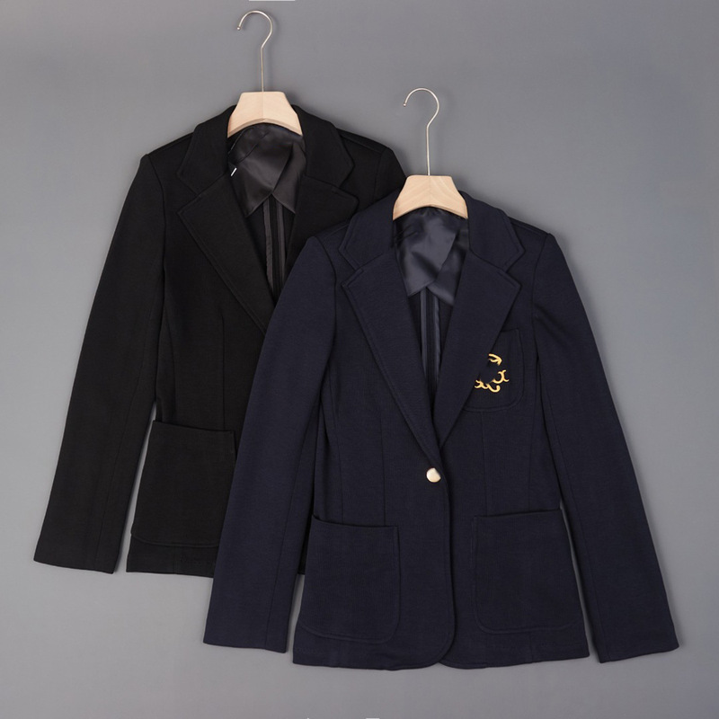 2026 Pocket Embroidery One-Button Single-Layer Padded Shoulder Stretch Slim-Fit Blazer Single-Piece Suit 265-28