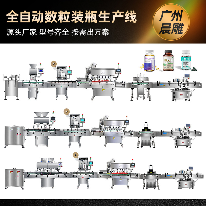 片剂丸剂药片胶囊数粒装瓶生产线 全自动软糖自动计数数粒包装线