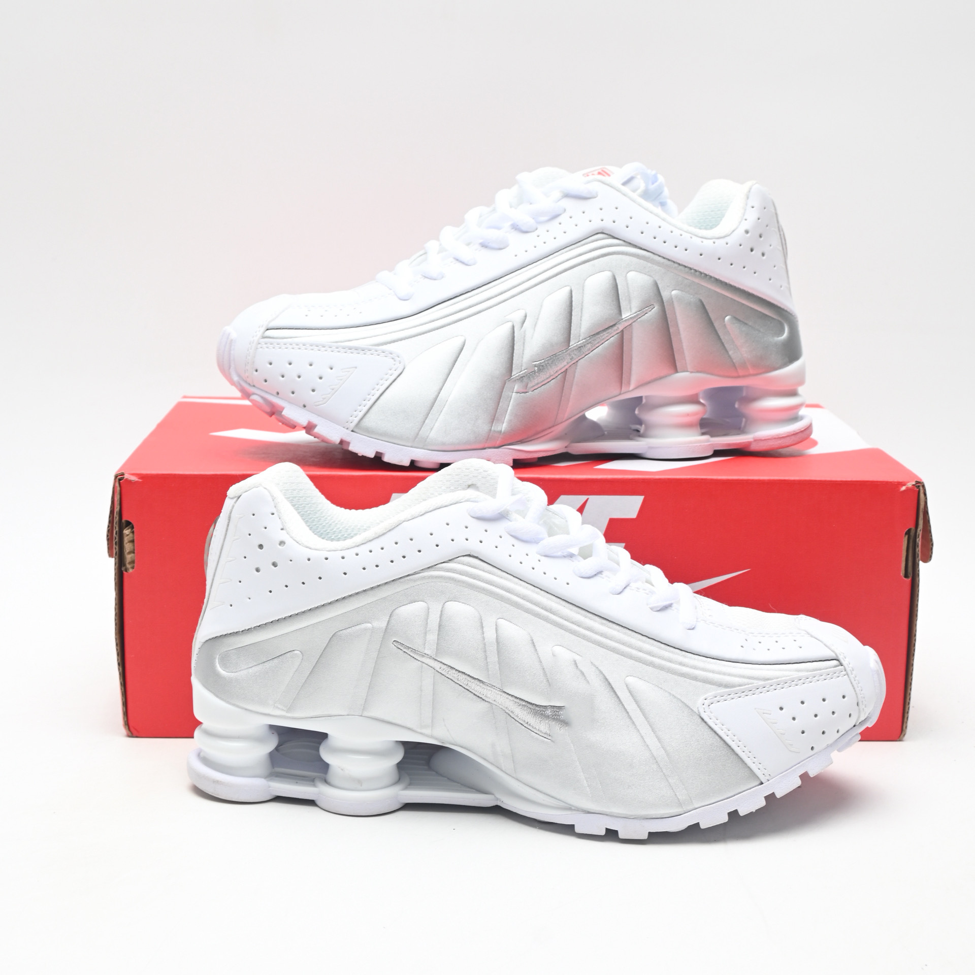 Tenis de Running con Cámara de Aire SHOX R4 Malla y Caucho Transpirable, Antideslizante para Correr y Deportes