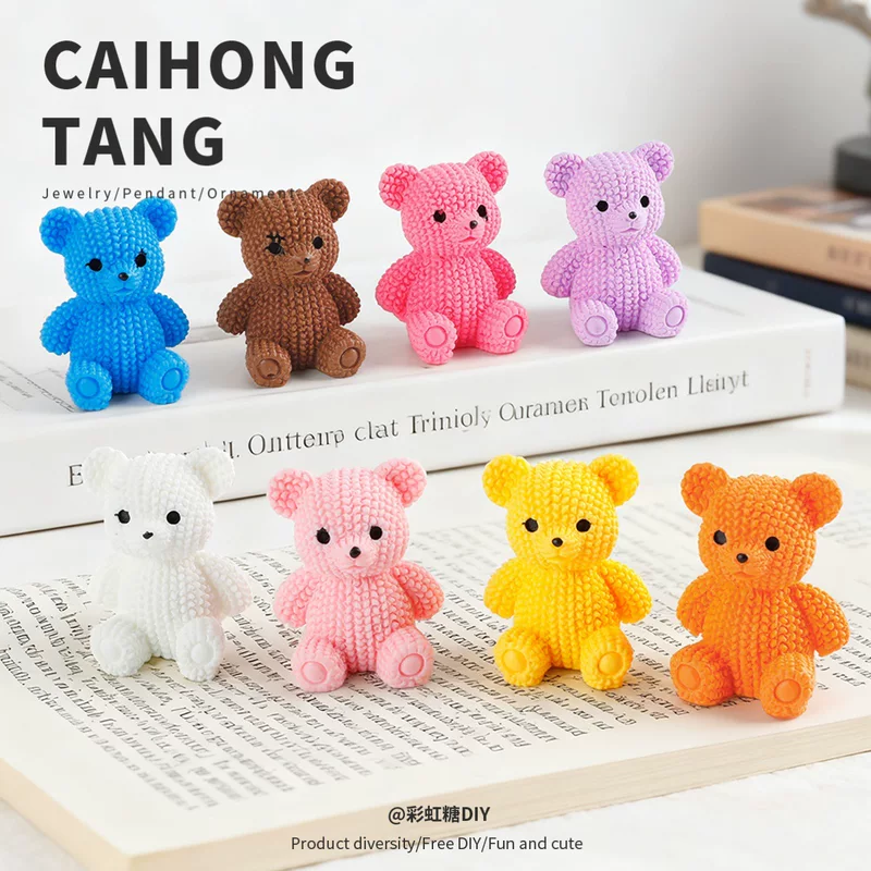 Summer small cartoon three dimensional accessory, DIY, with little bears