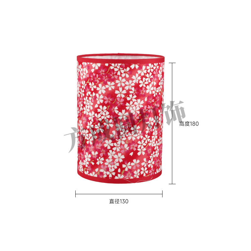 Nuevo producto Pantalla de lámpara de tela Patrón de impresión rojo chino Lámpara de escritorio de dormitorio Lámpara de pared Lámpara de pie Pantalla redonda