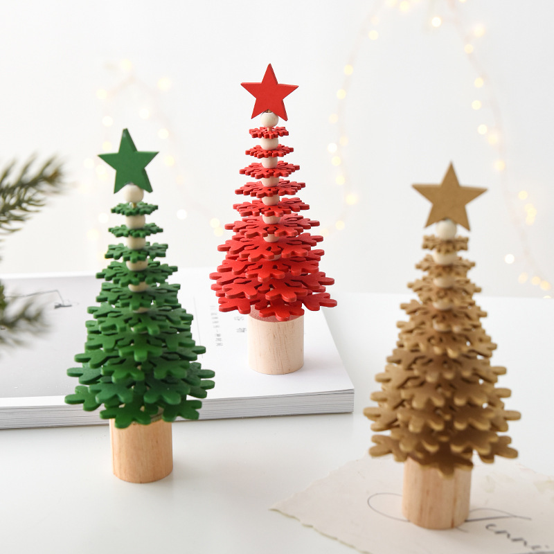 国境を越えたクリスマス用ミニ木製クリスマスツリー卓上飾りクリスマスデコレーションクリスマスオーナメント|undefined
