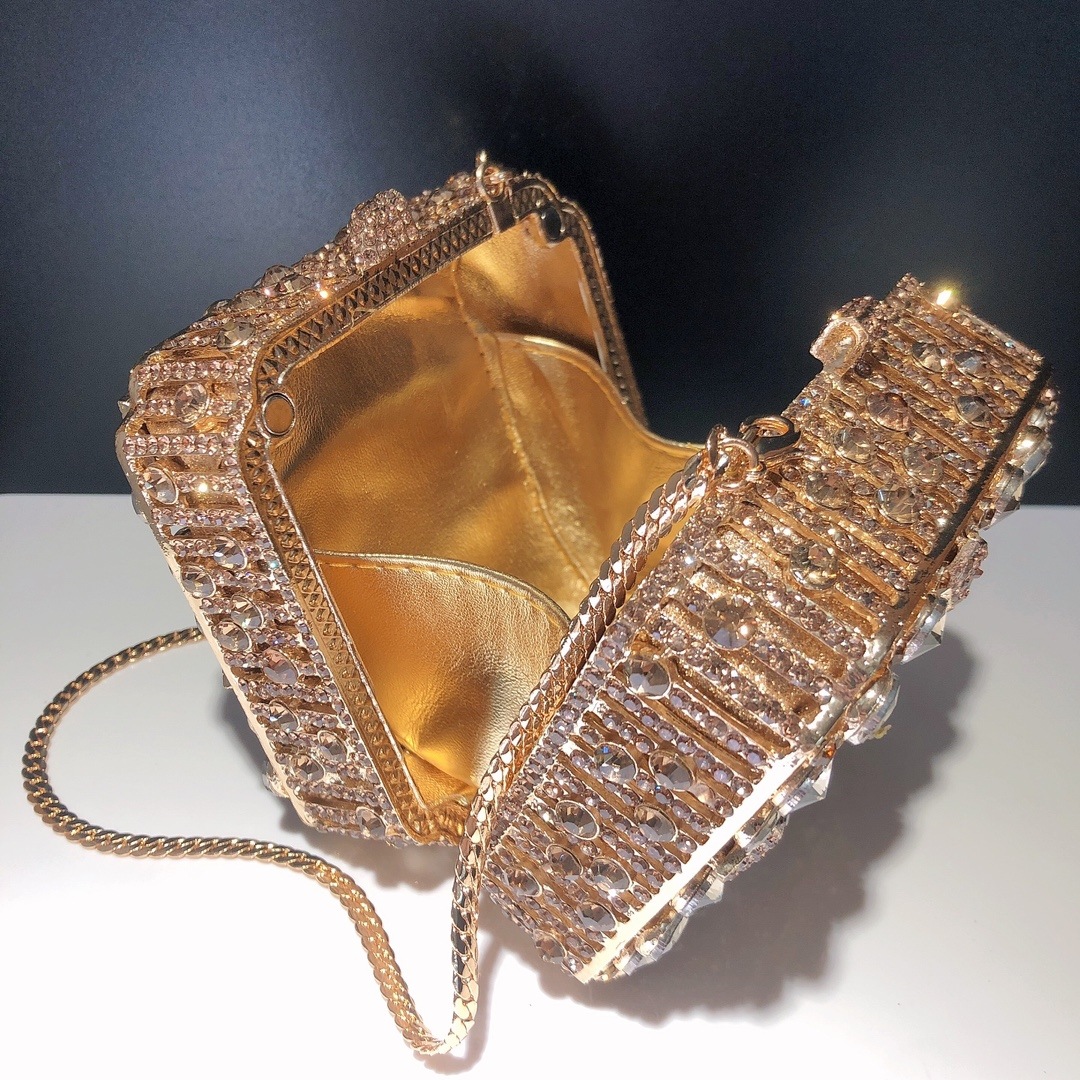 * nuevo molino de viento con diamantes bolsas de cena cajas huecas de banquete diamantes bolsas de mano de mujer Rhinestone