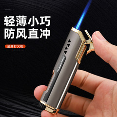 HANNICOOK Cigar Lighter - High-End Portable Creative Direct Blue Flame Windproof Inflatable Lighter for Men