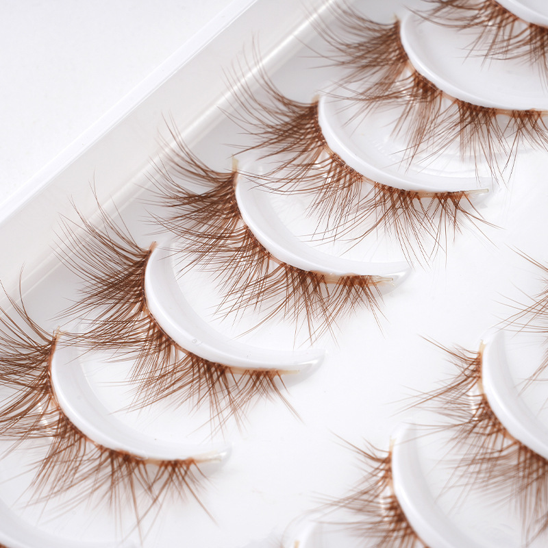 One-piece Barbie Brown Upper Eyelashes Deviruchi Comic False Eyelashes Thick Long Slim False Eyelashes Transparent Stem Whole Strip