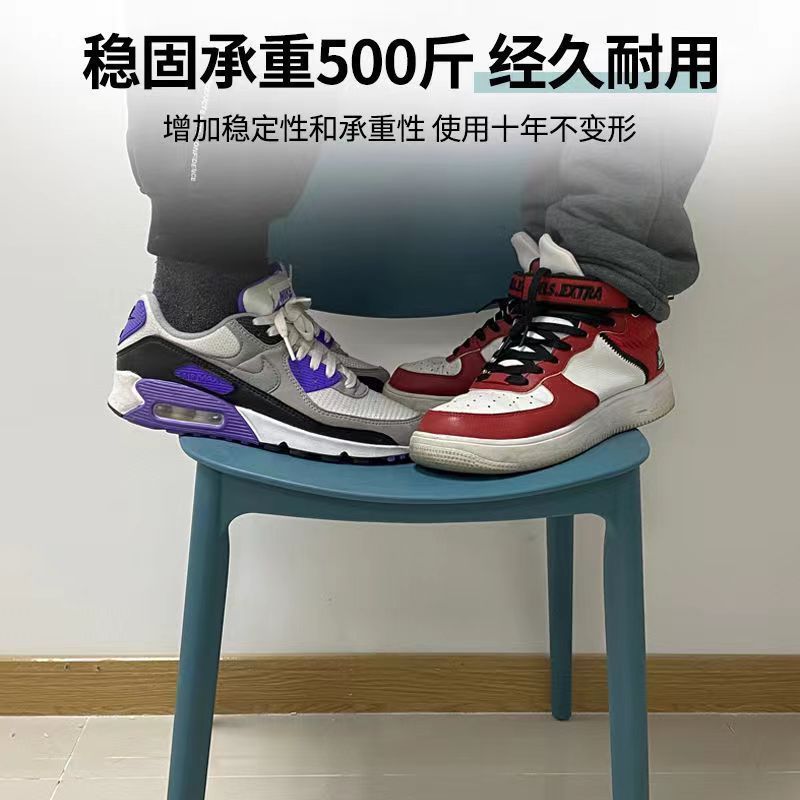 Taburete doméstico con respaldo, silla engrosada de plástico, se puede apilar cómodamente, mesa de comedor sedentaria, silla de comedor de restaurante comercial simple