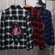 格子衬衫男士长袖韩版宽松潮流帅气休闲学生外套春秋新款男装衬衣