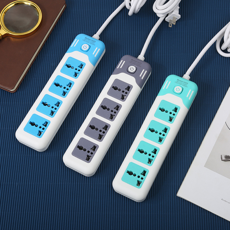 义乌跨境外贸电商插排欧美英标插排家居办公多孔彩色插板批发直销