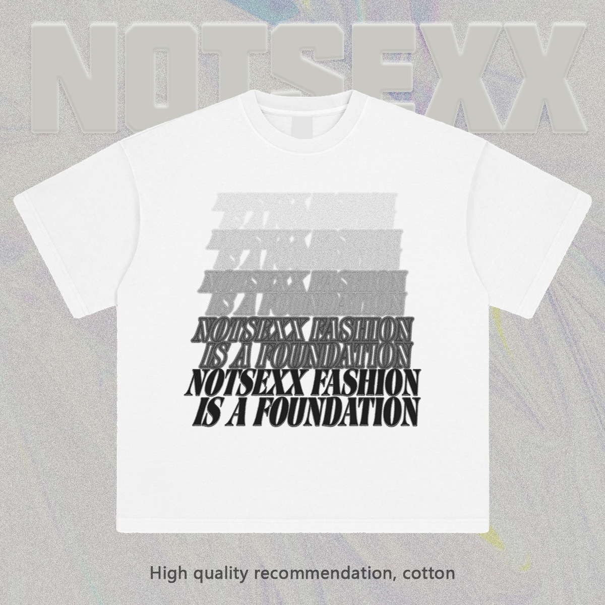 Import cotton long-sleeve, gradient, oversize, with short sleeve