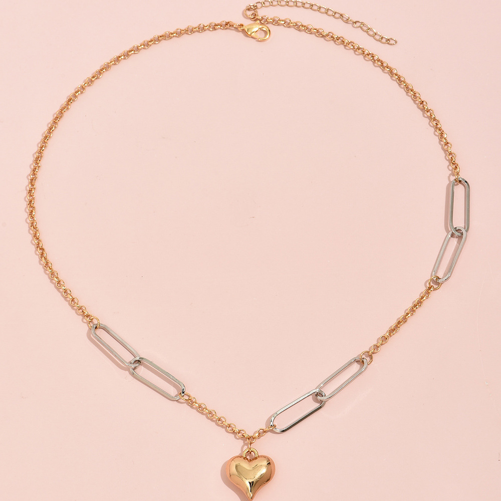 Retro Alloy Heart Shape Chain Necklace display picture 3