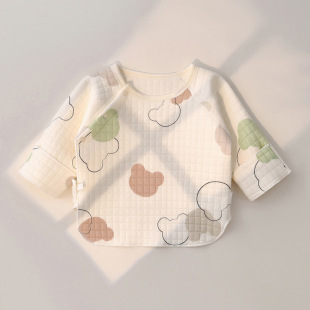 Newborn half back clothes baby clothes baby cotton long sleeve boneless newborn top spring and autumn underwear monk clothing