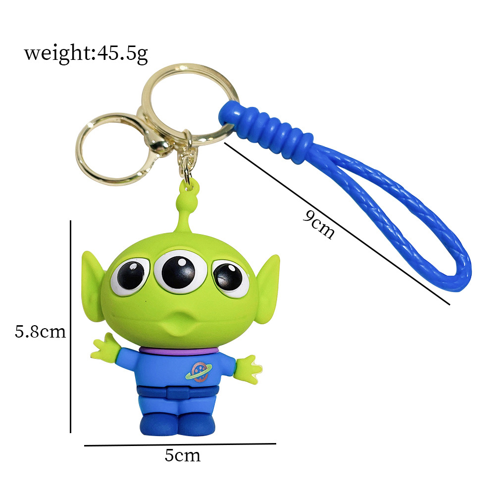 Llavero de silicona de Toy Story, el popular dibujo animado, con personajes como el alienígena de tres ojos, Buzz Lightyear y el oso Lotso, ideal como adorno para bolso.