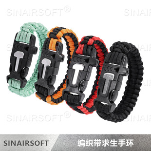 Multifunctional Outdoor Survival Bracelet for Hiking and Camping, Fire-Starting Bracelet, Magnesium Rod, Flint, Paracord, Ready Stock, Portable