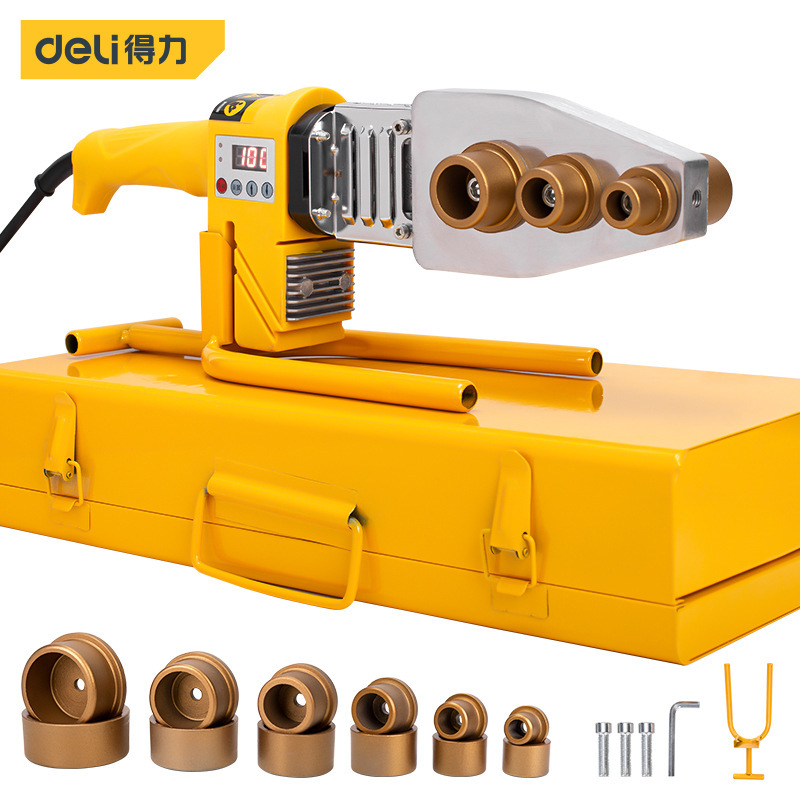 Deli intelligent digital display electronic temperature control hot melt machine 63 type with 6 hot melt die head water heating pipe welder joint Deli intelligent digital display electronic temperature control hot melt machine 63 type with 6 hot melt die head water heating pipe welder joint