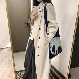 2026新款春季小个子今年正流行感中长款英伦风立领风衣外套女
