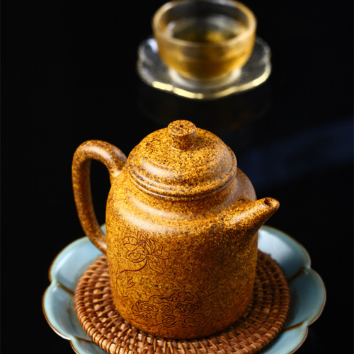 Lotus hand Gaode bell kettle Yixing purple clay teapot manufacturer wholesale raw ore keel gold sand mud purple clay teapot kung fu tea set
