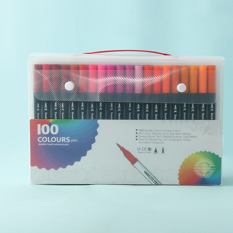 Bolígrafo de acuarela de doble punta, 120 colores, lavable, respetuoso con el medio ambiente, juego de pinceles para niños, pintura artística para estudiantes, bolígrafo de línea de gancho a base de agua