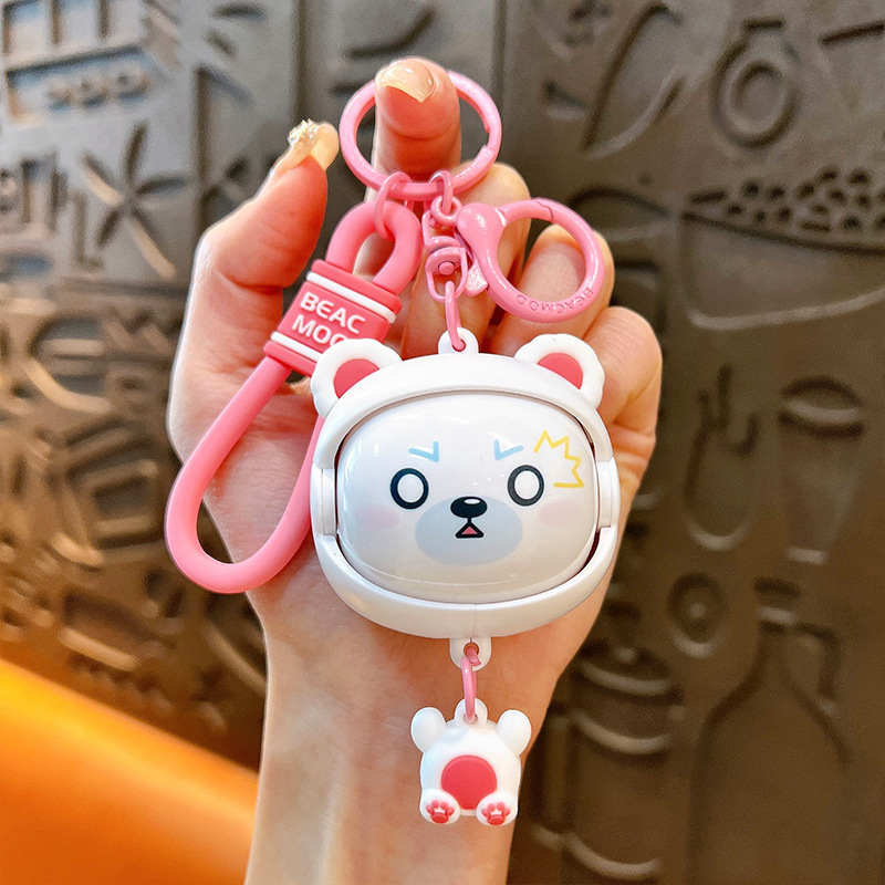 Llavero creativo de dibujos animados girando música lindo descompresión cambio de cara llavero de gato bolsos para hombres y mujeres pequeños regalos al por mayor