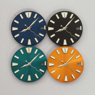 28.5mm Sun Pattern Literal Green Luminous Metal Dial + Hands Suitable for Nh35/36/7S Movement