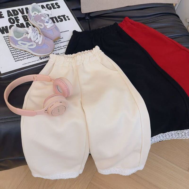 新款春秋季甜美儿童卫裤女童宽松百搭直筒休闲裤|undefined