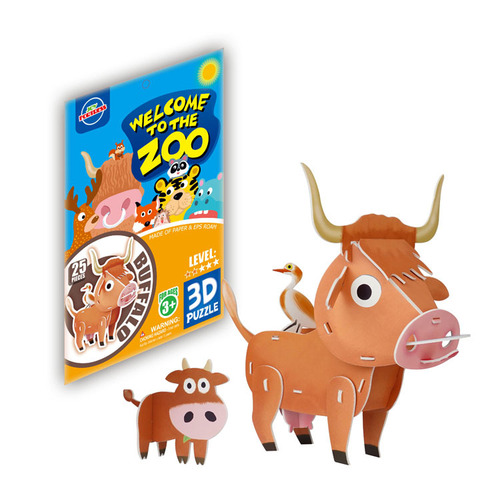 3D Stereoscopic Jigsaw Cross-border DIY Handmade Paper Dinosaur Children's Intelligence Cartoons Animal Fun Toys Puzzle 