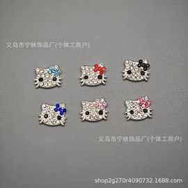 跨境卡通美甲饰品猫咪凯蒂猫合金系满钻动物diy指甲配饰p闪钻点缀