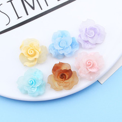 奶茶暈染玫瑰 創意花卉diy奶油膠手機殼文具冰箱貼髮夾樹脂配件