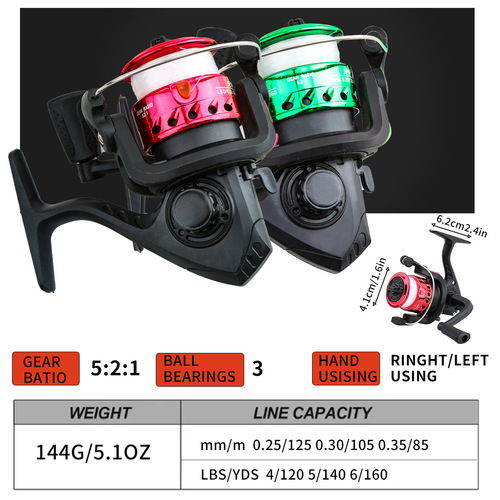 Plastic spinning wheel with 60-meter nylon line, lures fishing reel accessories, fishing gear cross-border wholesale