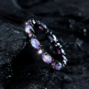 New Product Shein Aliexpress Wish Cross-Border White Golden Heart Full of Diamonds Full of Opal Opal Ring Wholesale Dropshipping