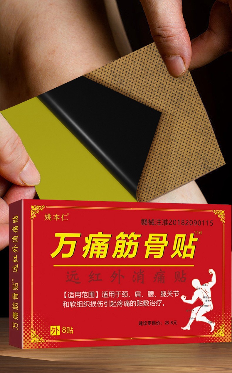 Wan Tong Herbal Pain Relief Patches 8 Patches Per Box External Use Body Care Plaster key features